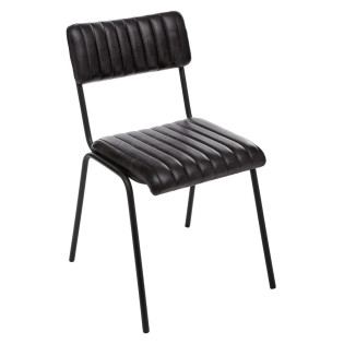Chaise noir Dario en cuir...