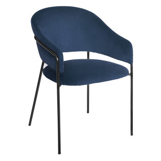 Fauteuil velours bleu Siron...
