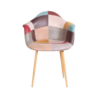 Fauteuil Oraz patchwork rouge
