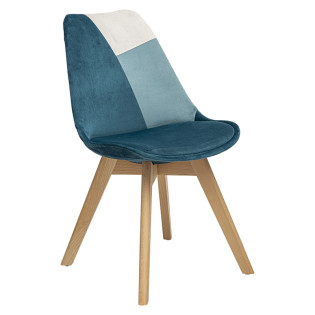 Chaise pieds bois patchwork...