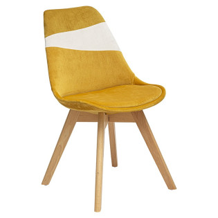 Chaise pieds bois patchwork...