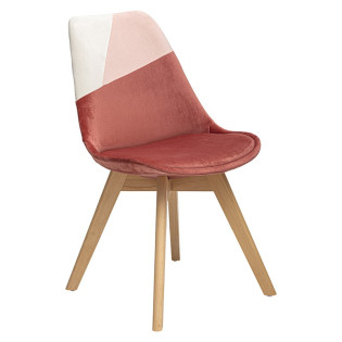 Chaise pieds bois patchwork...