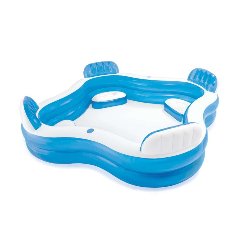 Piscine carrée familiale avec sièges Intex