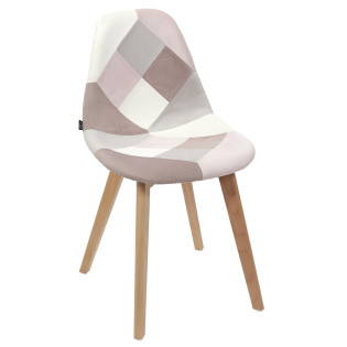 Chaise patchwork rose/gris...
