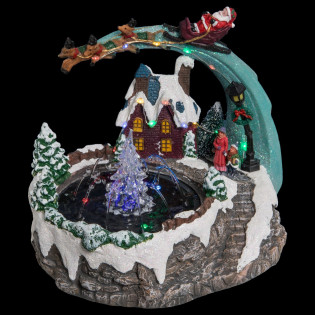 Déco Noël fontaine au...