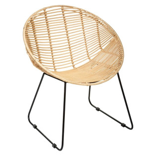 Fauteuil métal et rotin...