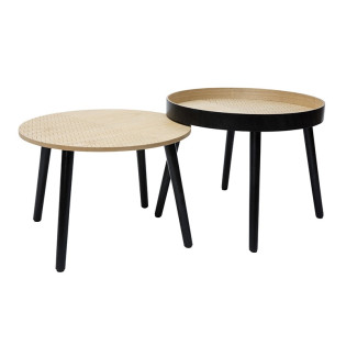 Set de 2 tables basses noir...