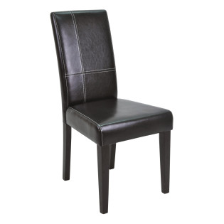 Chaise dossier haut noir PU...