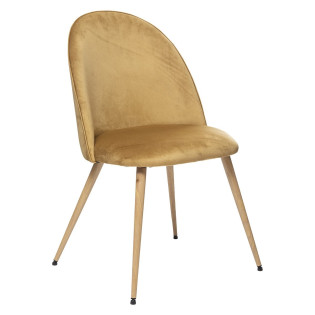 Chaise velours Slano jaune...