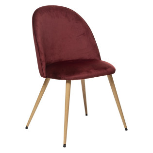 Chaise velours Slano rouge...