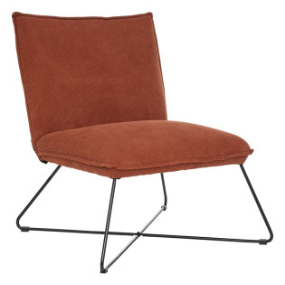 Fauteuil velours terracotta...