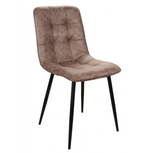 Chaise simili taupe pieds...