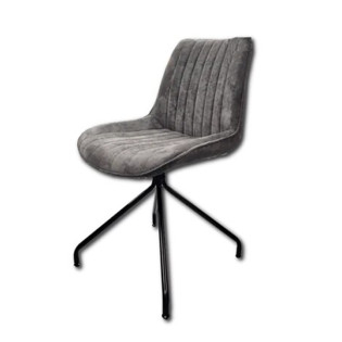 Chaise velours côtelé gris...