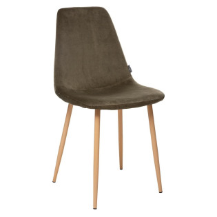 Chaise Roka velours vert...