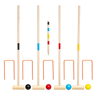 Jeu de croquet en bois pour...