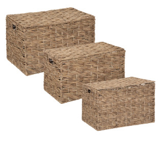 Lot de 3 malles en jacinthe...