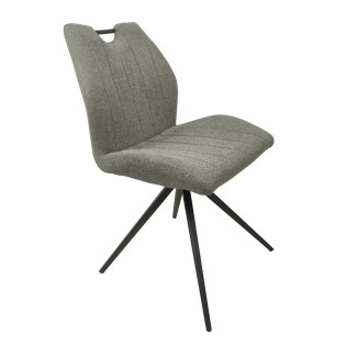 Chaise PU gris clair pieds...