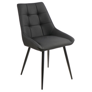 Chaise poignée PU noir Lotte